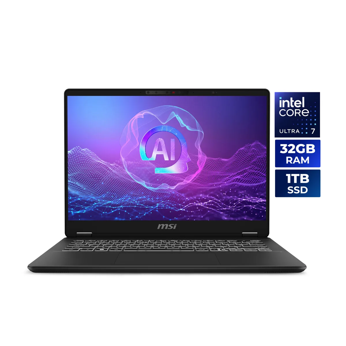 Thin silver laptop with 14 inch non-touch screen