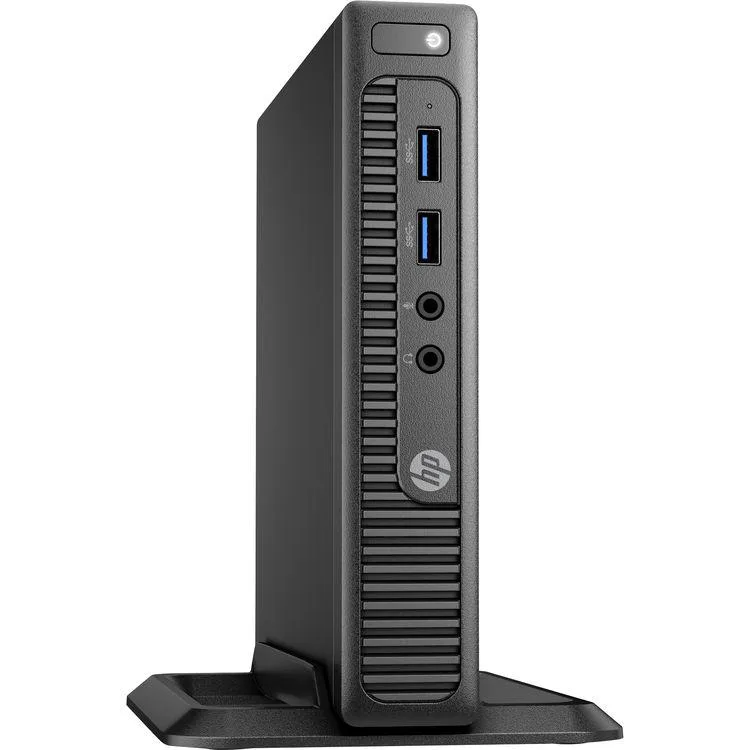 Compact black mini desktop PC with small square form factor