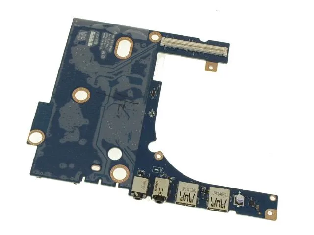 Green rectangular circuit board with USB ports, SD card slot, and audio jacks along one edge