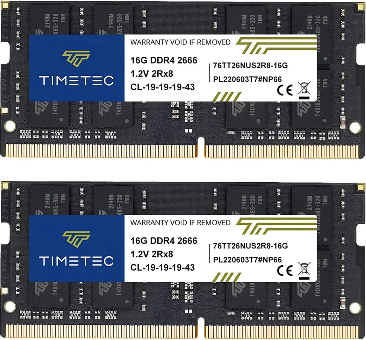 Timetec Timetec 32GB Kit (2x16GB) DDR4 2666MHz CL19 1.2V SODIMM laptop RAM — ภาพสินค้า