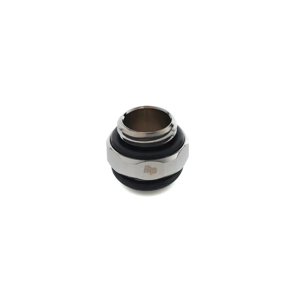 Bitspower G1/4 inch black sparkle diamond dual fitting, nickel-plated brass with laser printing