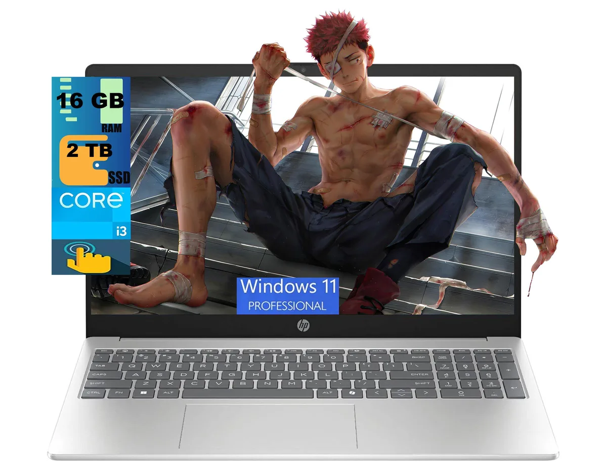 HP HP 15 Laptop i3-1315U 16GB 2TB SSD 15.6" Touchscreen Silver — photo du produit