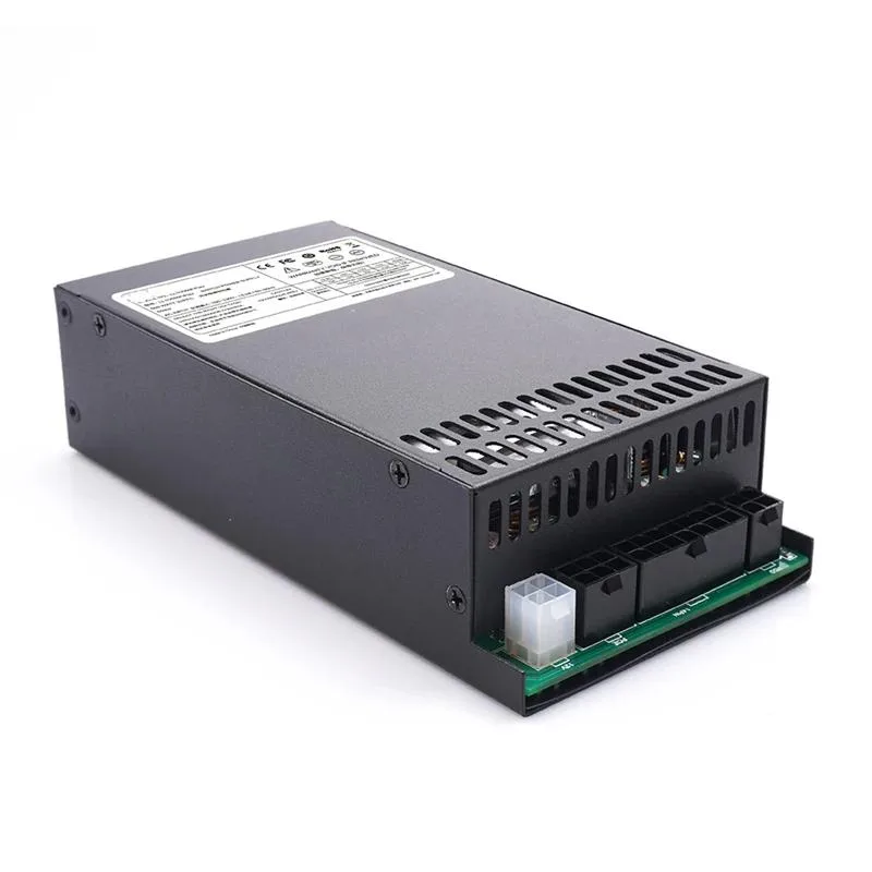Compact 550W Flex ATX power supply, matte black metal casing, single cooling fan visible
