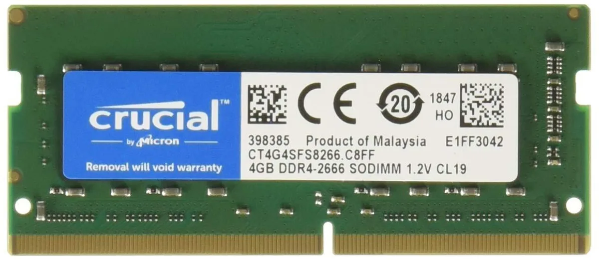 Crucial Crucial CT4G4SFS8266 4GB DDR4 2666 CL19 SODIMM laptop RAM — product photo