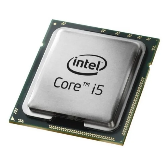 Silver square LGA 1150 desktop processor with gold contacts and integrated heat spreader