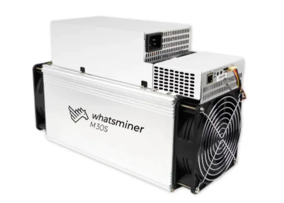 Rectangular metal mining unit with front grille and rear exhaust, matte finish