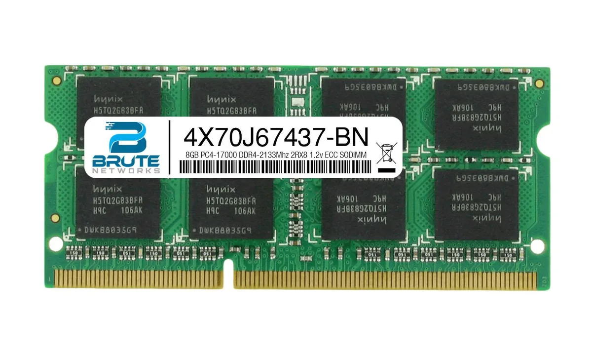 Green rectangular SODIMM module with black memory chips and gold contacts