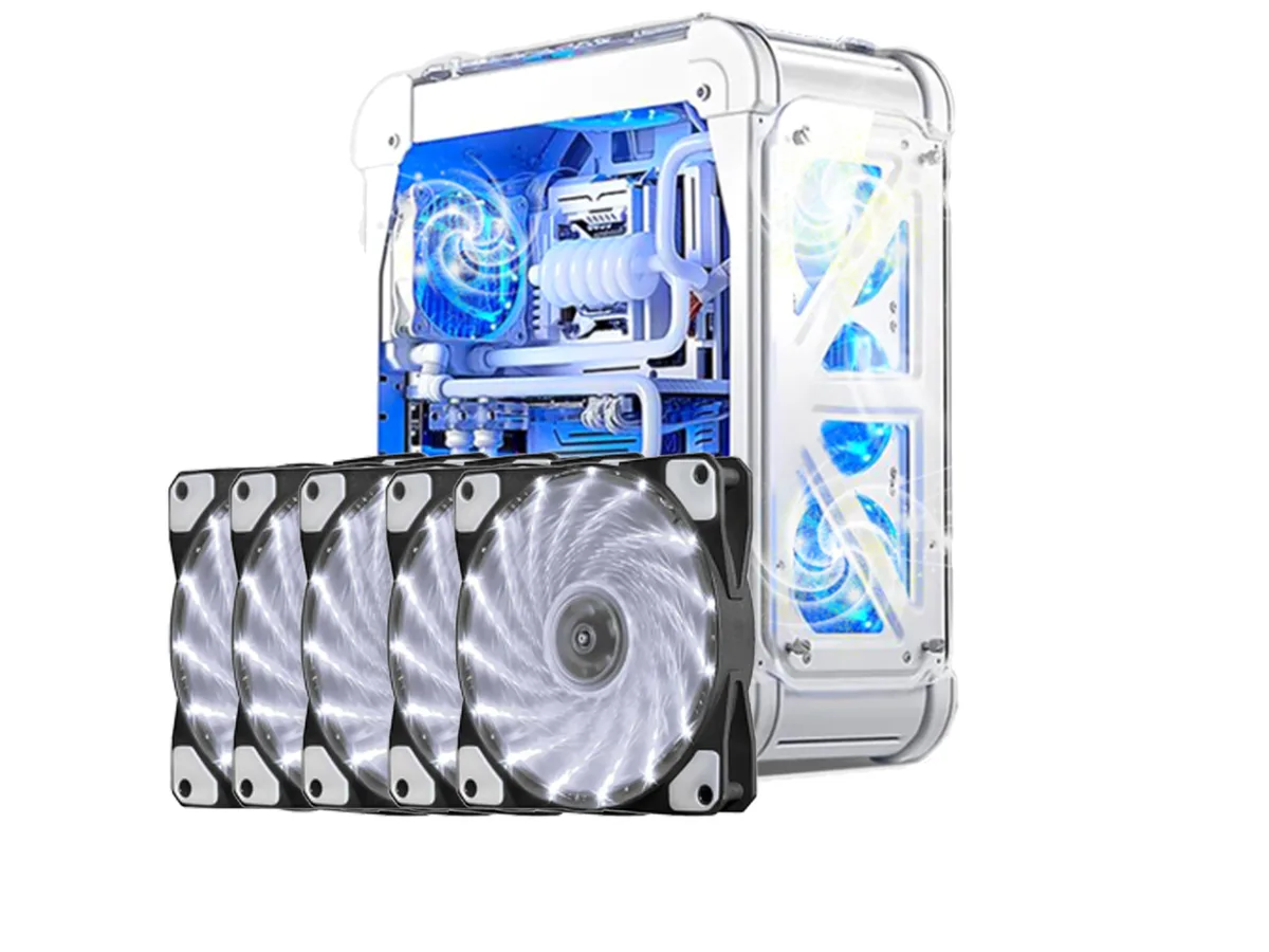 sakose sakose 12025-LED 120mm case fan 15 LED 18dBA 1100RPM 5-pack — foto produk