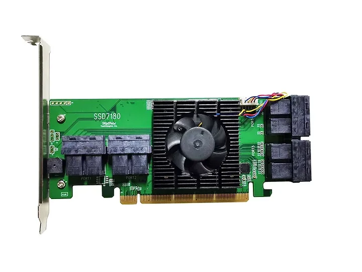 HighPoint Technologies, Inc. HighPoint Technologies, Inc. R 1180 RAID controller 8x U.2 NVMe PCIe 3.0 x16 — product photo