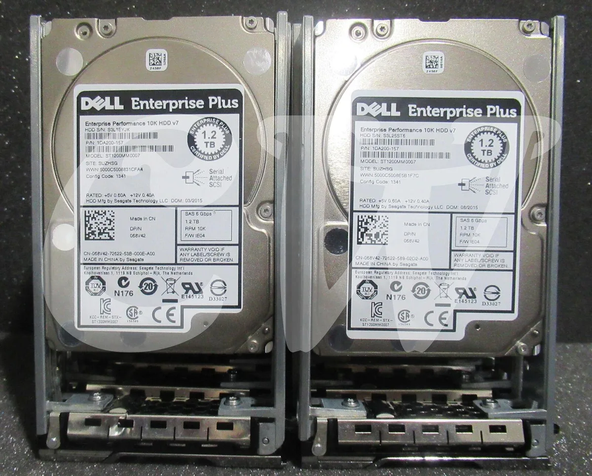 Ten new 2.5 inch SAS hard drives in Dell caddies