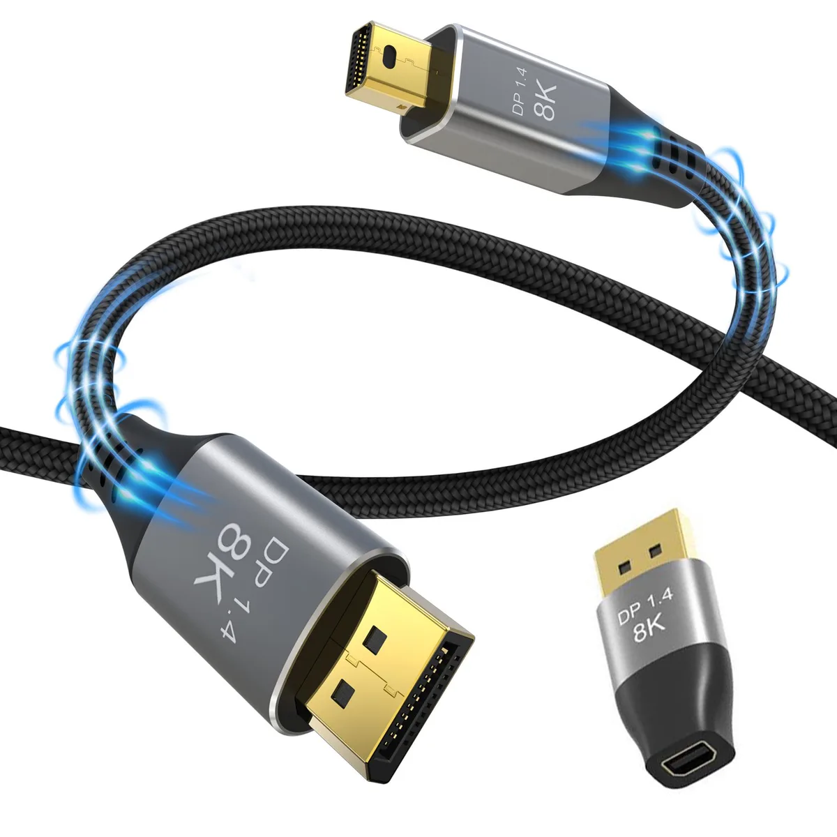 AUBEAMTO AUBEAMTO TJ-A091 Mini DP to DisplayPort 8K cable 1.4 32.4Gbps 8K@60Hz 4K@144Hz 6.6ft — fotografia produktu