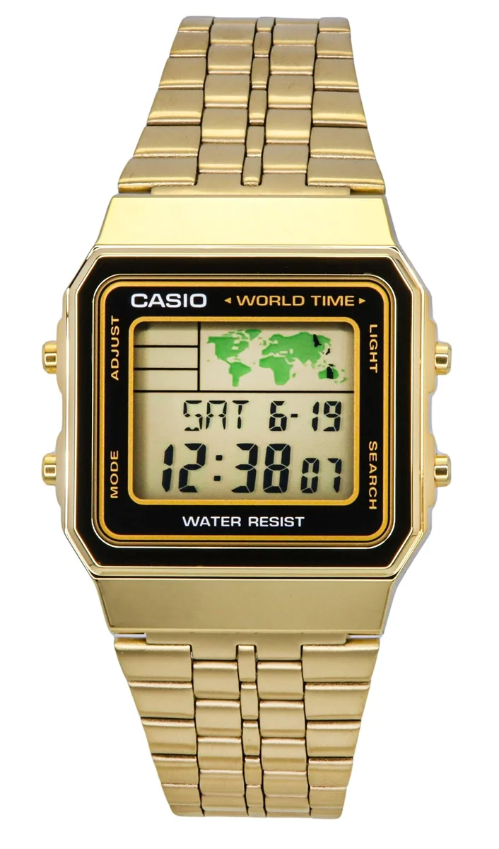CASIO Casio A500WGA-1DF A500WGA-1 Digital Stainless Steel World Time Watch — produktbilde