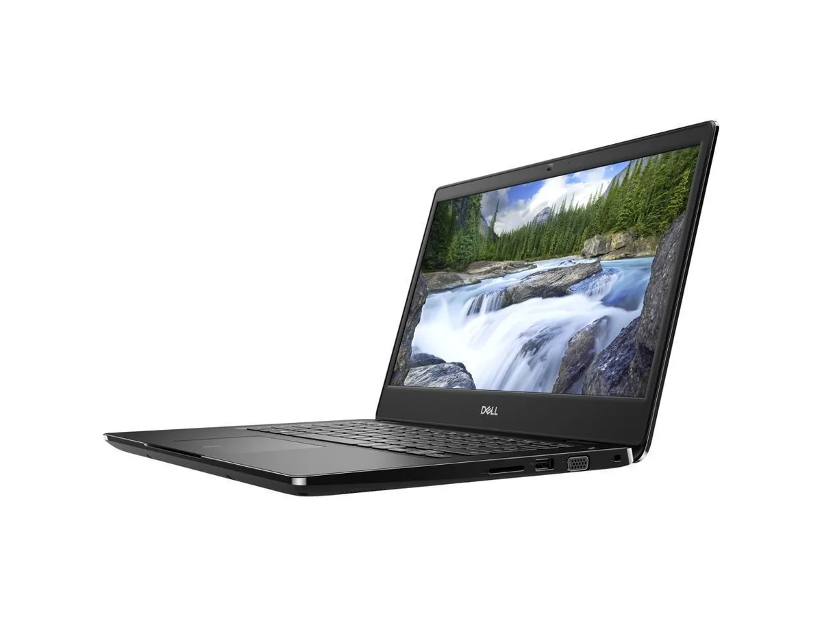 Dell Latitude 3400 14.0 inch laptop, dark grey chassis, visible wear and scratches, built-in webcam above screen