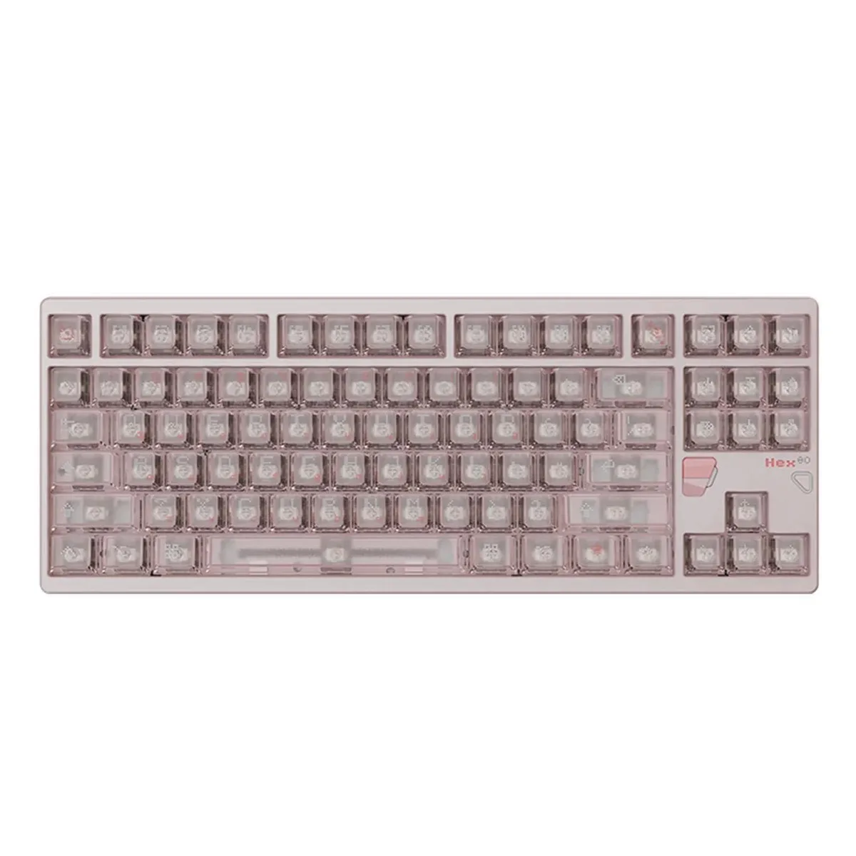 Baby pink CNC aluminium 80 percent TKL gaming keyboard with RGB backlighting