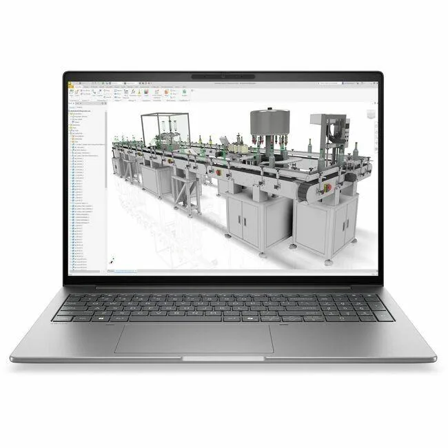 Silver 16 inch mobile workstation with anti-glare screen and webcam