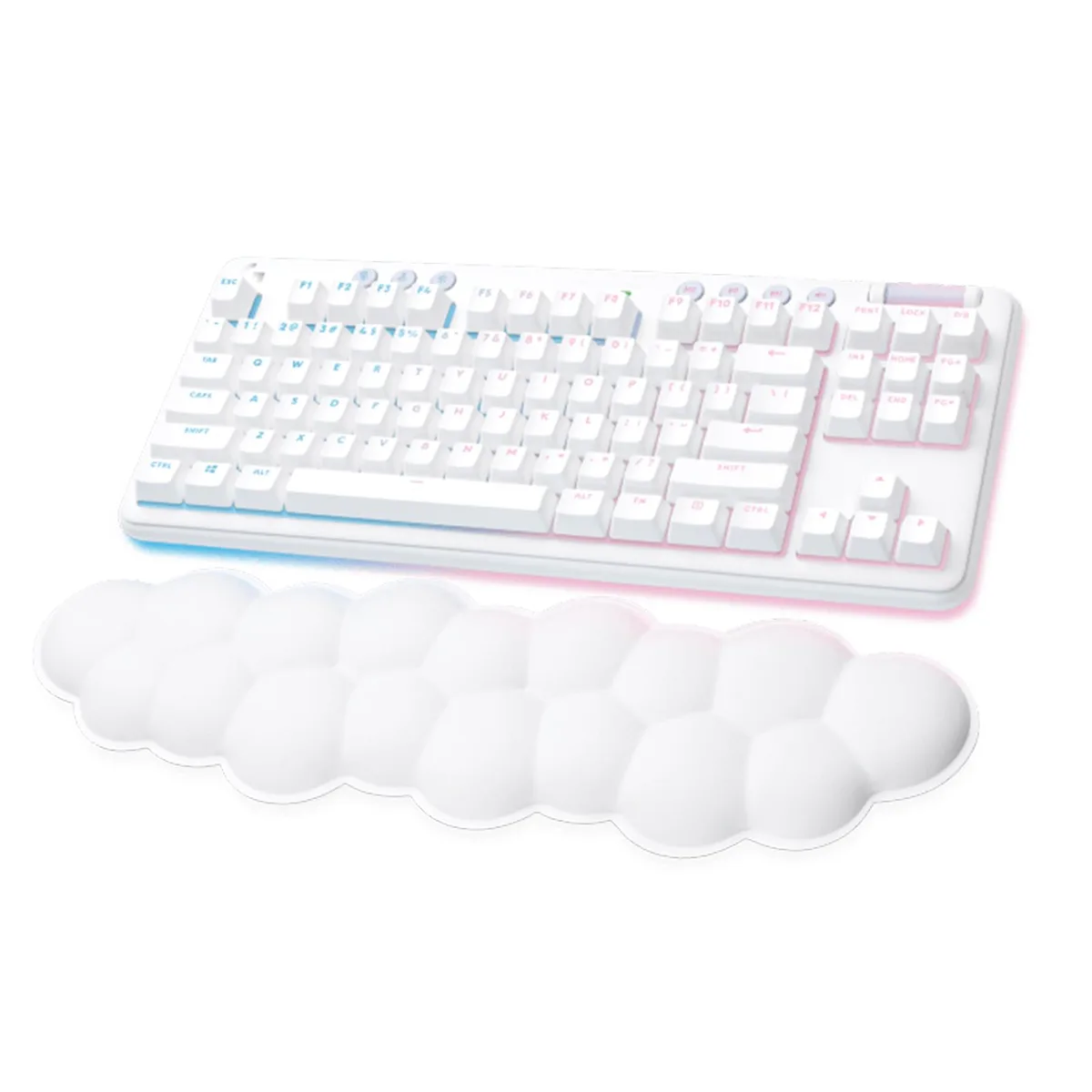 Logitech Logitech G715 Wireless Gaming Keyboard White Mist 87-key TKL Clicky GX Blue 30h 16 LED — 商品写真