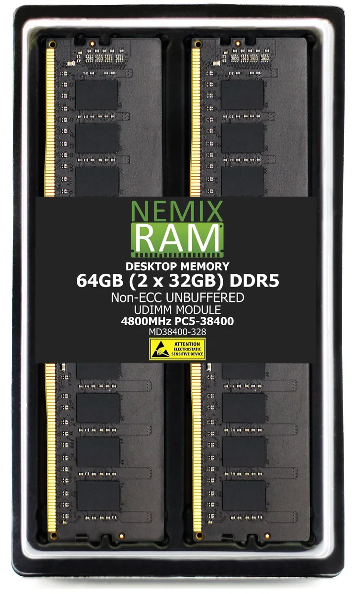 NEMIX RAM NEMIX RAM 64GB (2x32GB) DDR5 4800 CL40 1.10V UDIMM memory upgrade — product photo