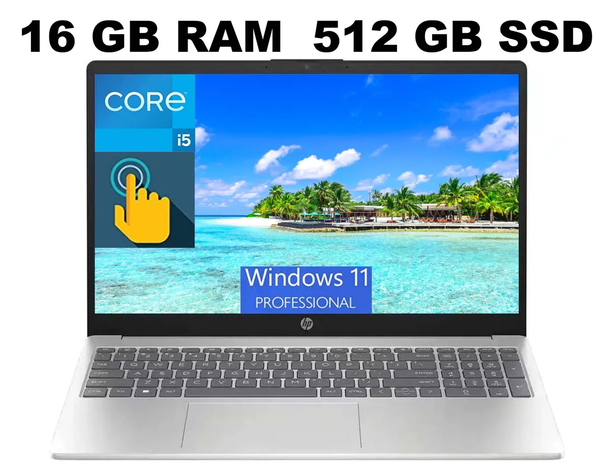 HP HP 15 laptop i5-1235U 10-core 16GB 512GB 15.6" HD touch Silver — product photo