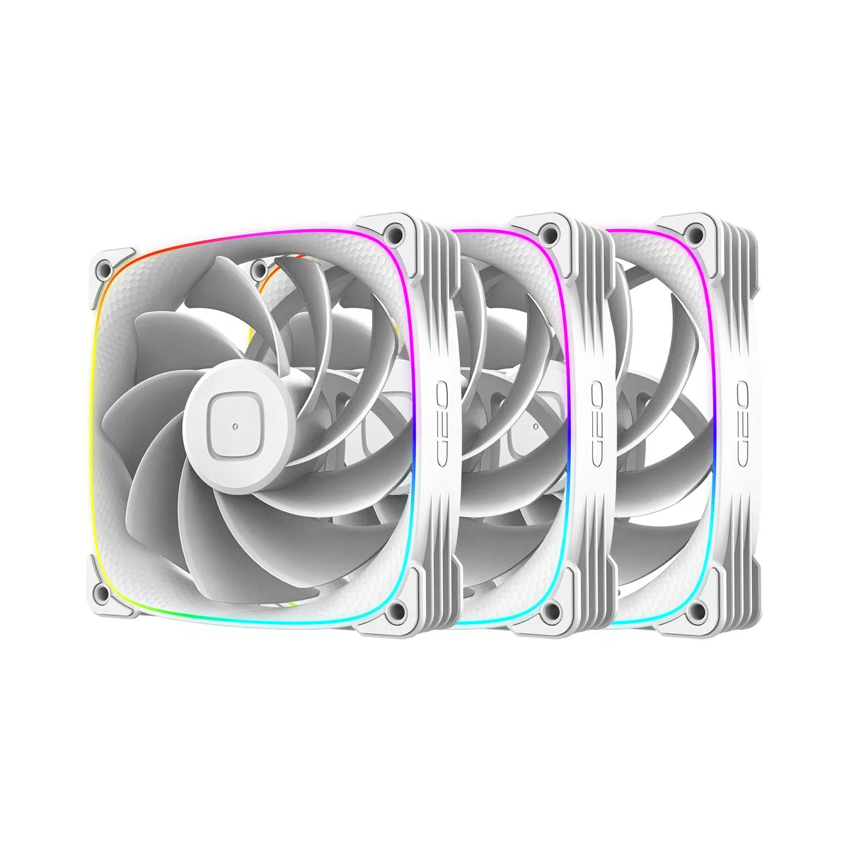 Geometric Future Geometric Future Squama 3003R-12 Reverse Blade 30mm White 3-Pack case fan — 商品写真