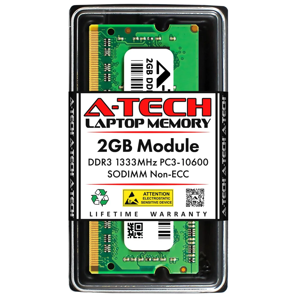 A-Tech A-Tech 2GB DDR3 1333MHz SODIMM PC3-10600 CL9 laptop RAM — fotografia produktu