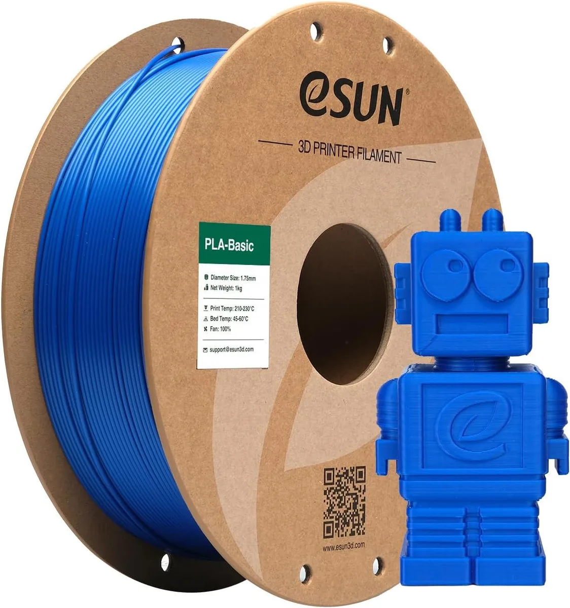 eSUN eSUN PLA Basic Filament 1.75mm 1KG Blue 3d printers accessory — product photo