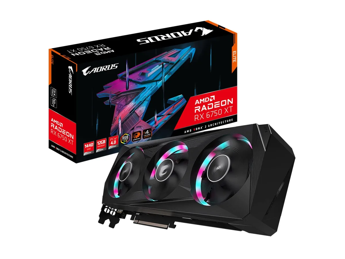 GIGABYTE GIGABYTE AORUS Radeon RX 6700 XT ELITE 12G graphics card — photo du produit