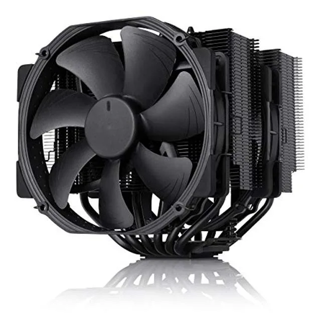Dual-tower black CPU cooler with two 140mm fans
