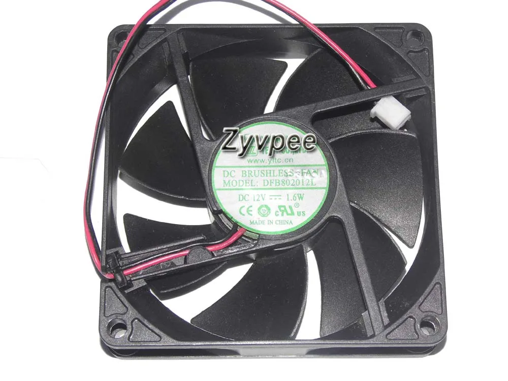 Zyvpee Zyvpee DFB802012L 80mm 12V 1.6W 2-pin ball bearing case fan — ภาพสินค้า