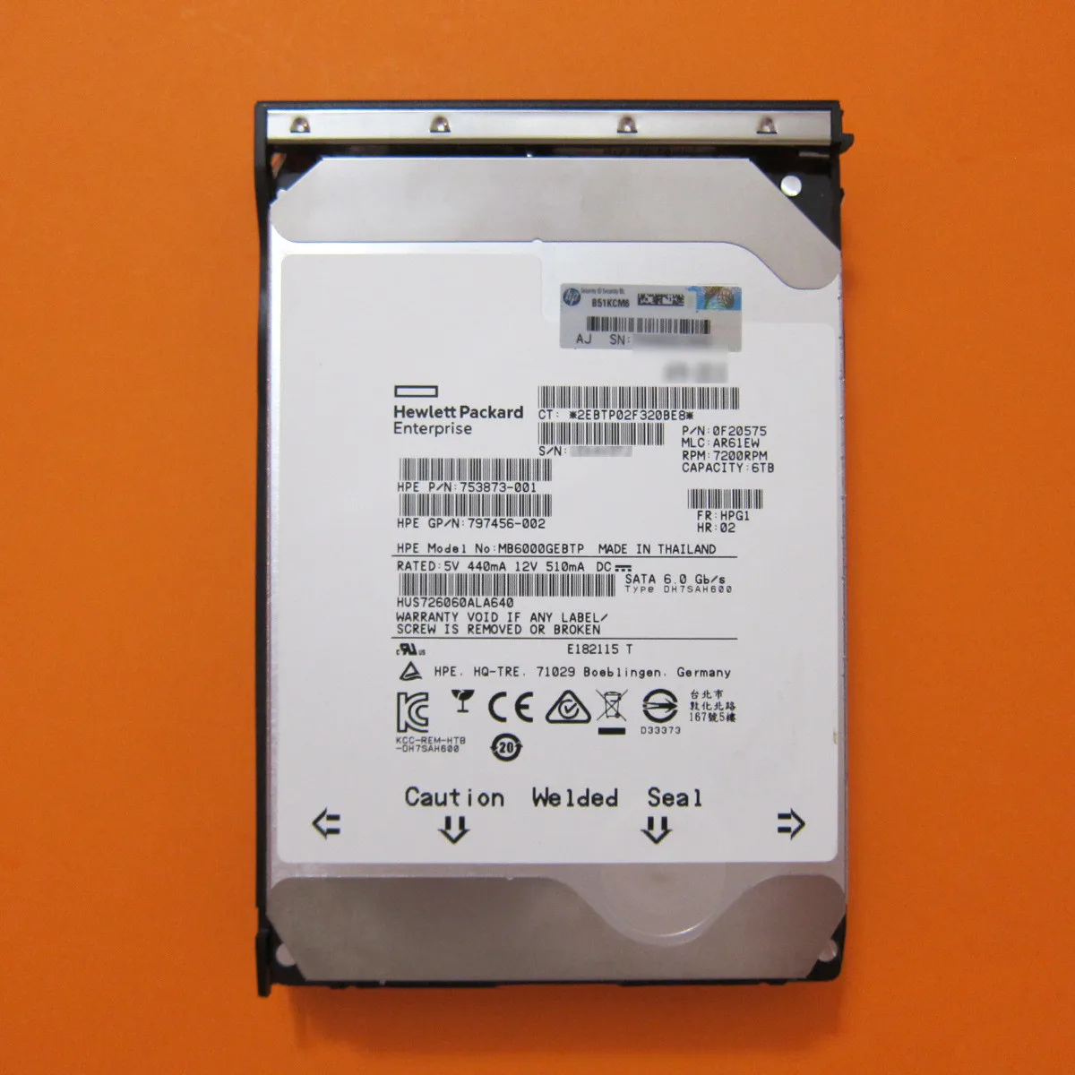 HPE HPE MB6000GEBTP 6TB 7.2K SATA 6.0Gb/s 3.5" internal hard drive — صورة المنتج