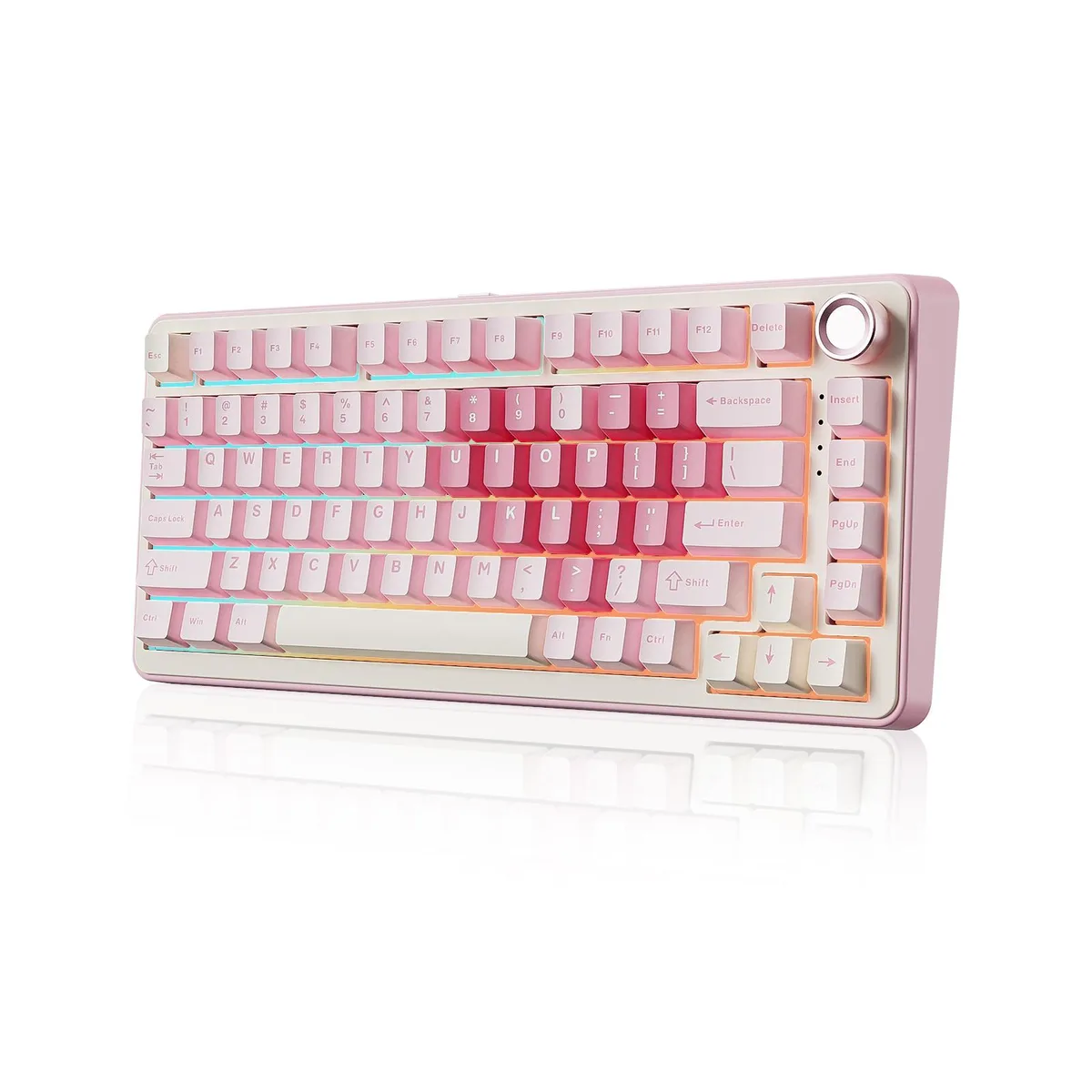 YUNZII YUNZII B75 PRO Wireless Mechanical Gaming Keyboard 75% Knob Pink Cocoa V2 Switch — photo du produit