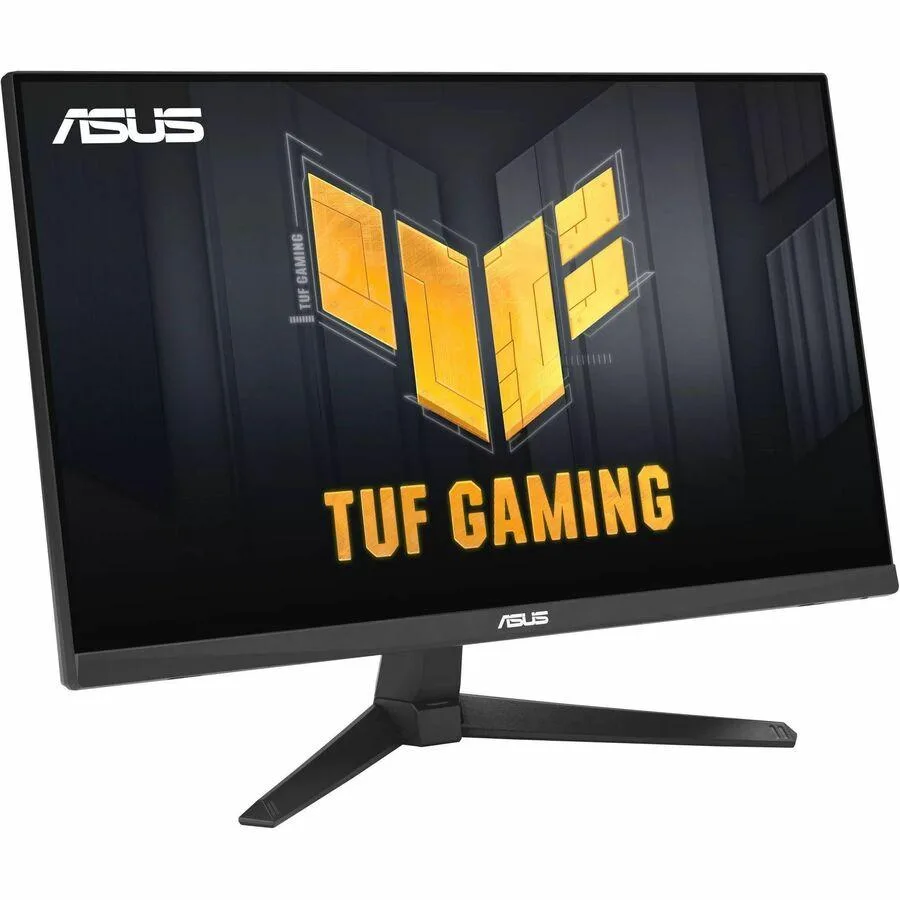 Black 24 inch flat IPS gaming monitor with anti-glare screen and thin bezels