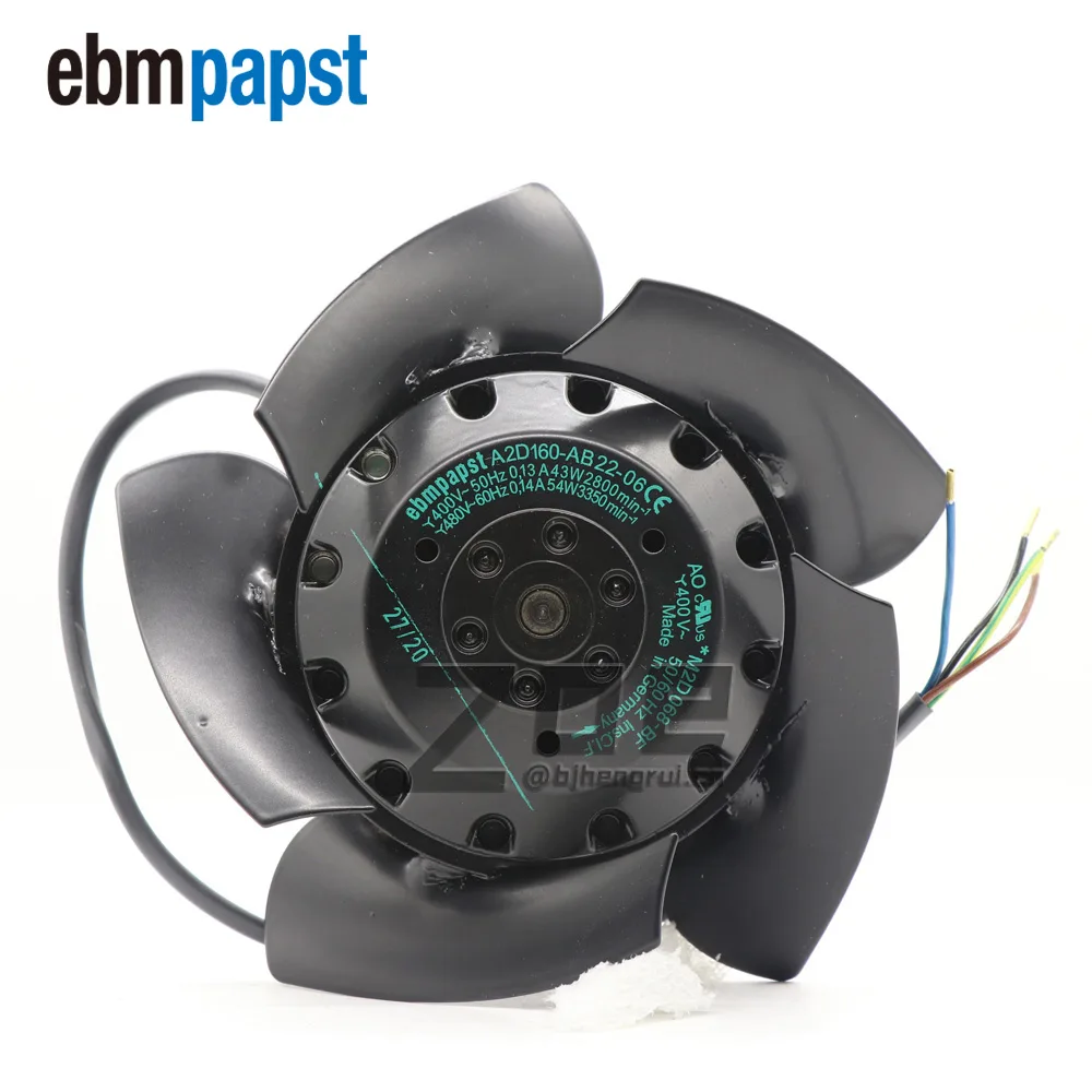 Ebm-Papst Ebm-Papst A2D160-AB22-06 400V/480V 2800/3350min-1 43/54W industrial cooling fan — foto produk