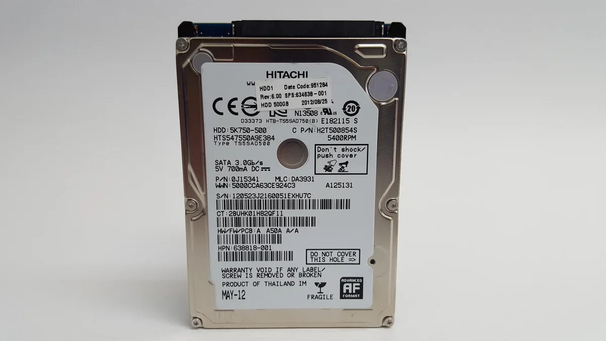 HGST HGST TravelStar Z5K750 500GB 5400 RPM 8MB internal hard drive — produktbild