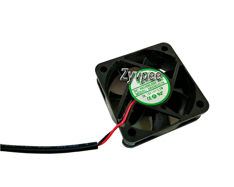 Small black square 50mm CPU fan 15mm thick 2-pin 12V 1.5W