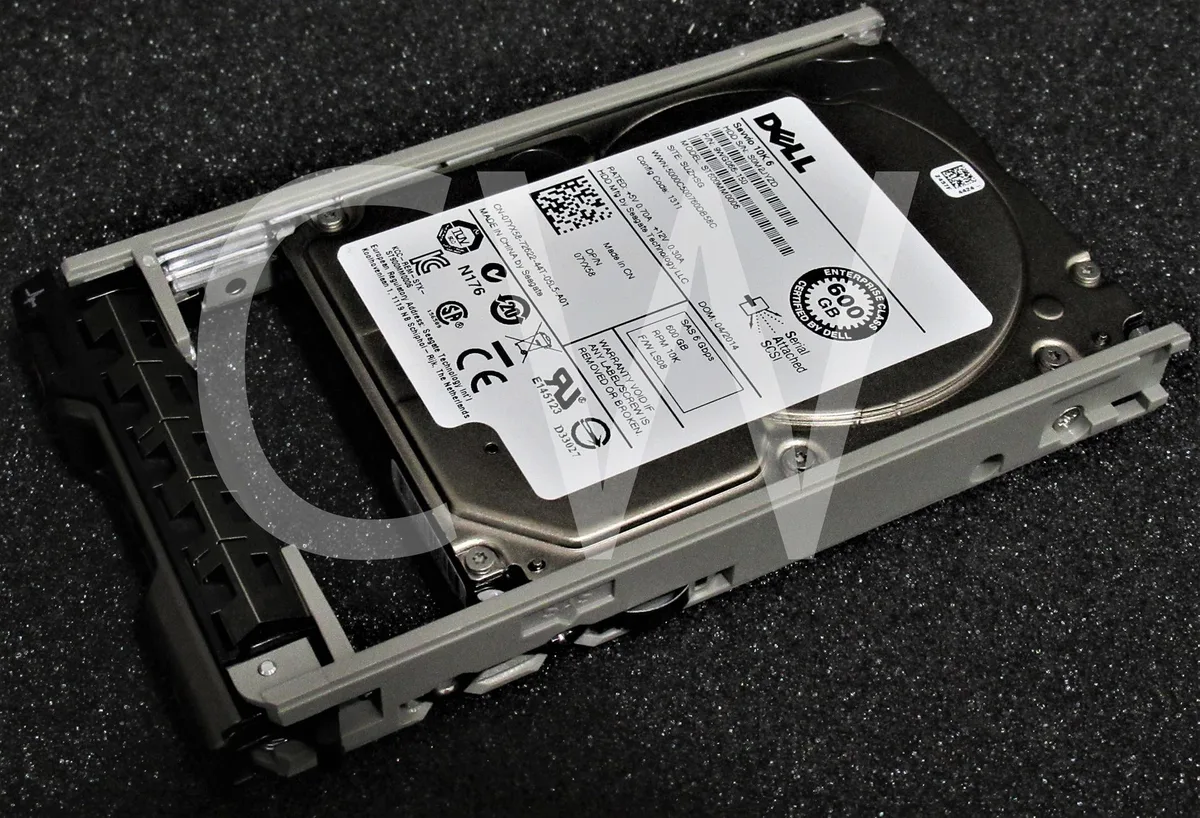 Silver 2.5in SAS hard drive with Dell label