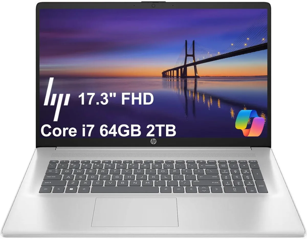 HP HP 17 Business Laptop 17.3" FHD i7-1355U 64GB DDR4 2TB NVMe Silver — Produktfoto
