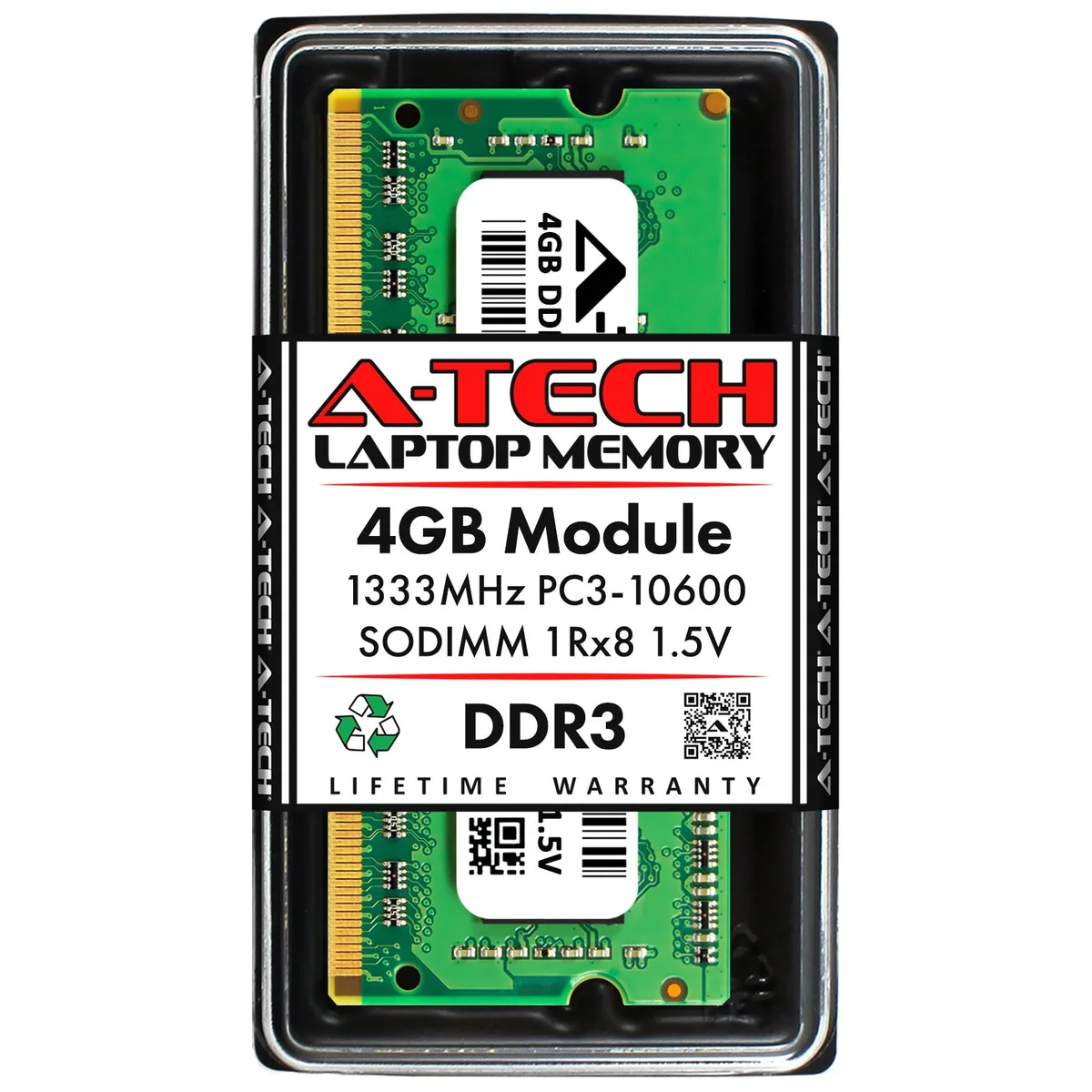 A-Tech A-Tech 4GB DDR3 1333MHz CL9 1.5V SODIMM Laptop Memory — fotografie produktu