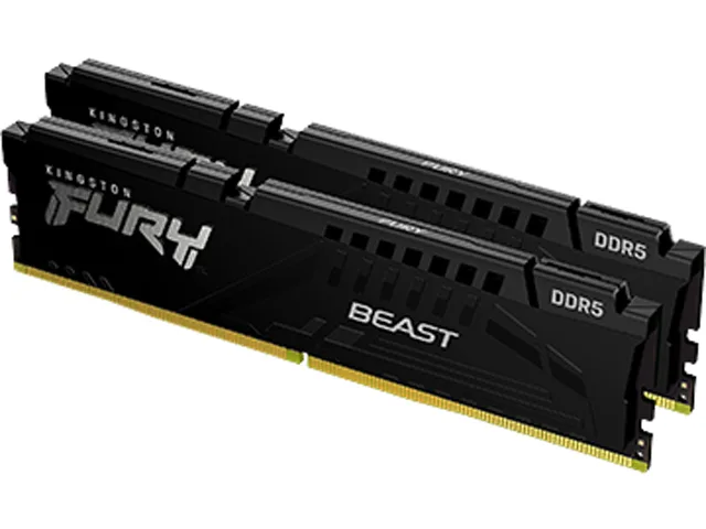 Two black DDR5 desktop memory modules side by side