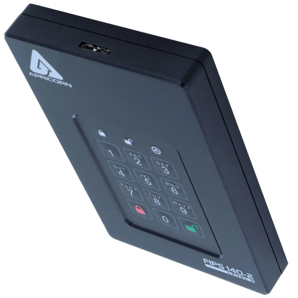 Rectangular external SSD enclosure with USB 3.0 port