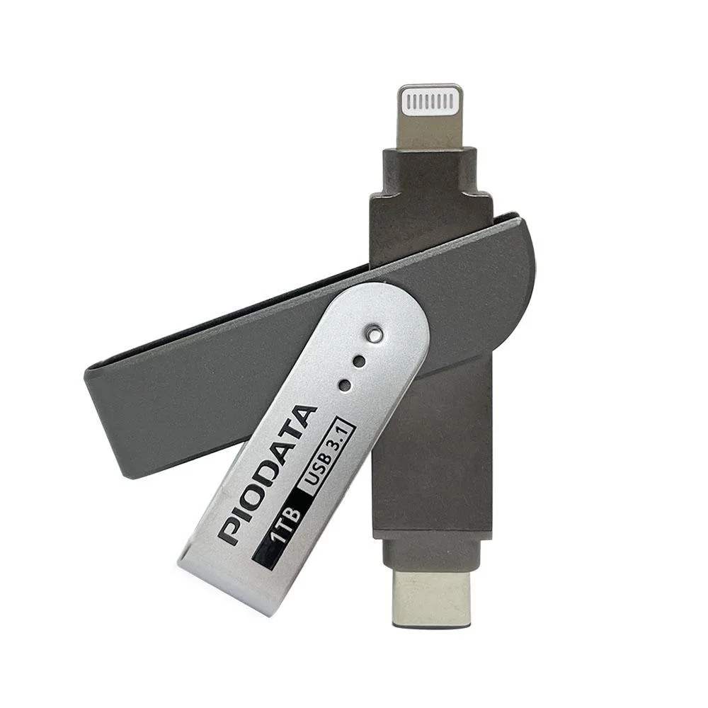 PIODATA PIODATA iXflash 1TB USB 3.1 Type C Lightning USB flash drive — preces foto