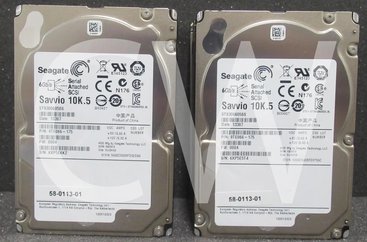 Silver 2.5 inch SAS hard drive with green circuit board visible