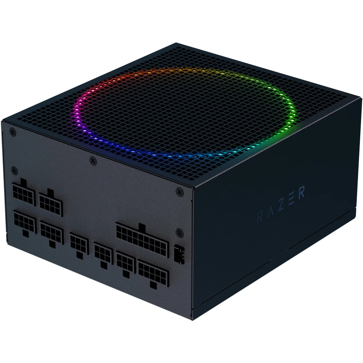 Black ATX power supply unit with 140 mm ARGB fan and full modular cables