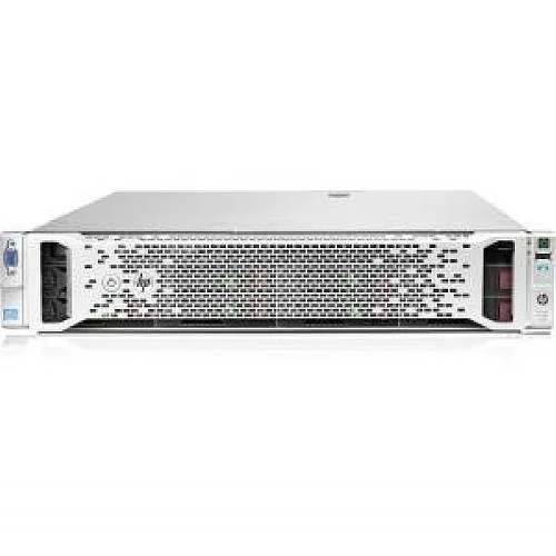 Silver 2U rack server with front drive bays and power supplies