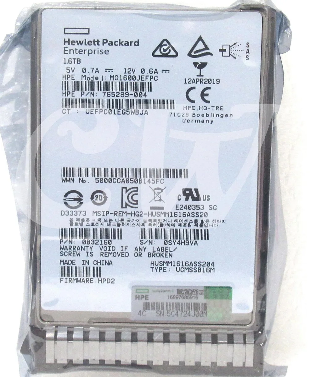 HPE HPE M01600JEFPC 1.6TB 12Gbps 2.5" SAS internal hard drive — 商品写真
