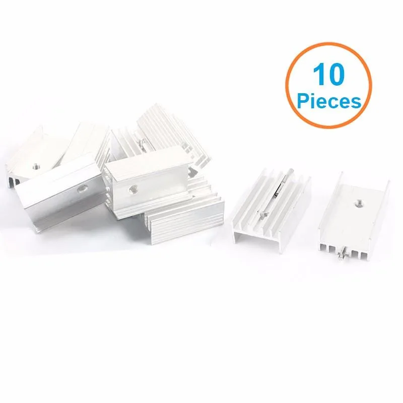 EN-Labs EN-Labs 10pcs Silver Aluminium 25x15x11mm TO-220 TO-247 7805 heatsink diy cooling — product photo
