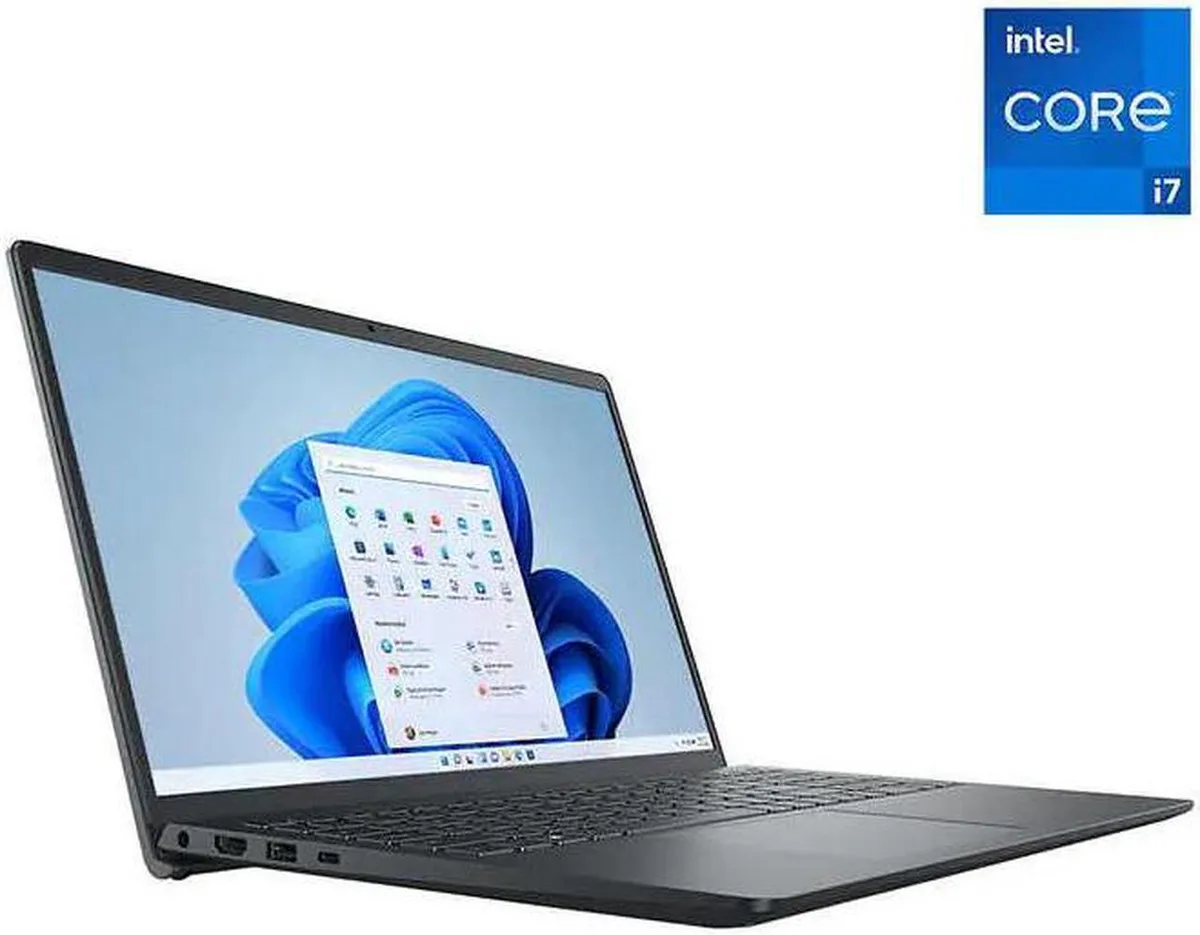 Black 15.6 inch touchscreen laptop closed lid matte finish