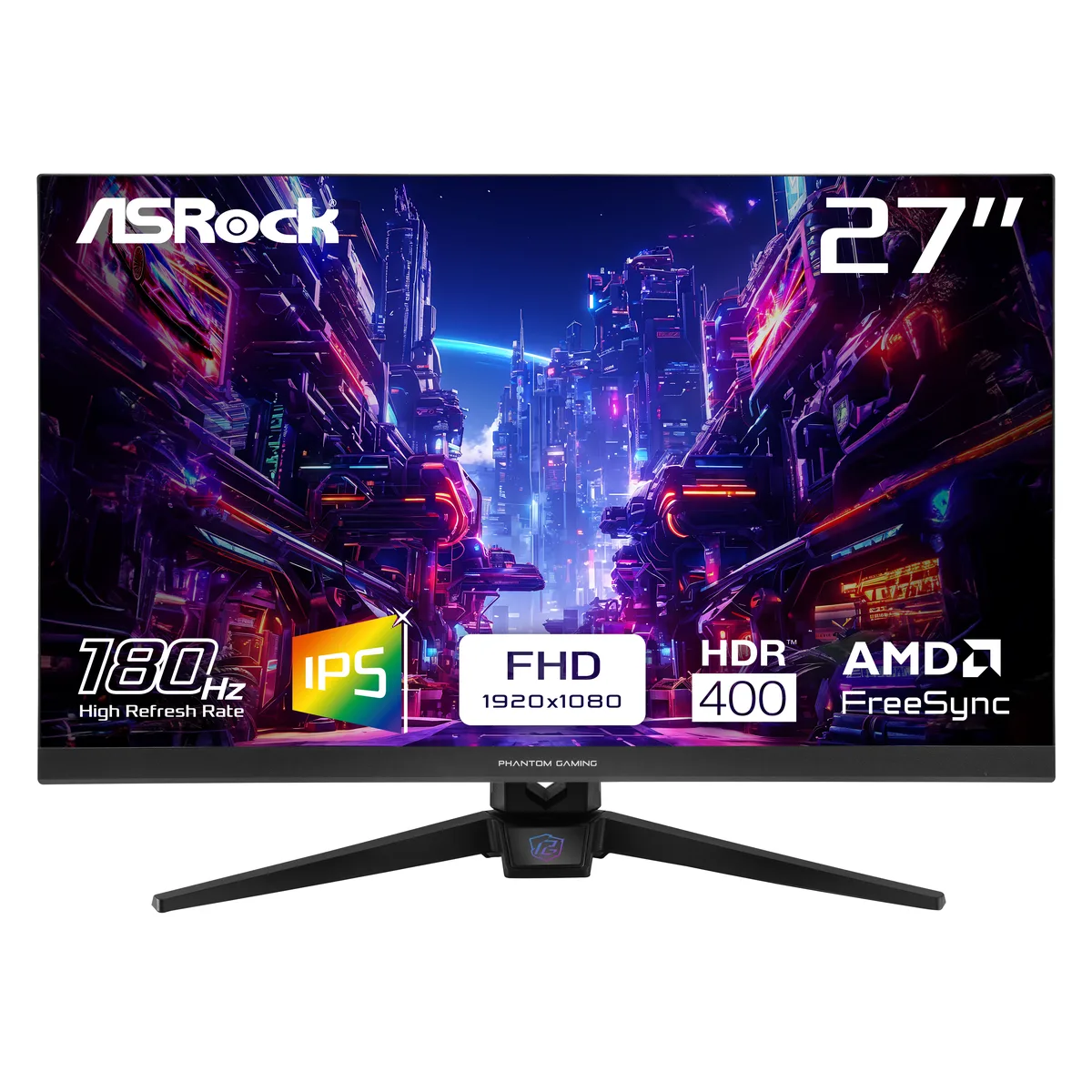 ASRock Phantom Gaming ASRock Phantom Gaming PG27FFT1A 27" 180Hz FHD IPS gaming monitor — product photo