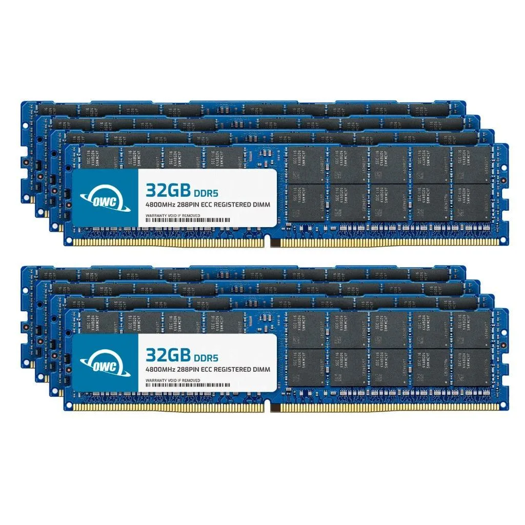 OWC OWC 256GB (8×32GB) DDR5 4800 CL40 ECC Registered RDIMM Server RAM — product photo