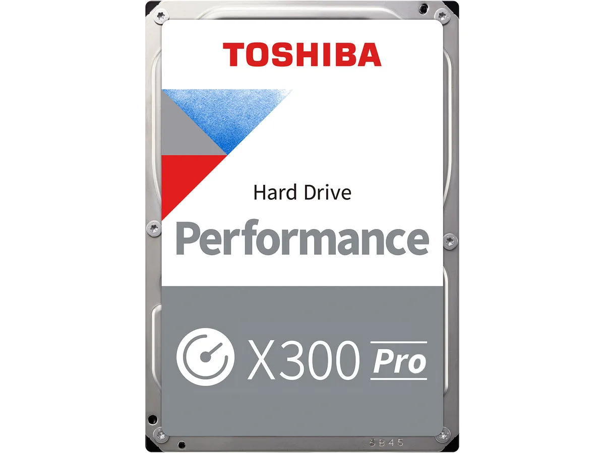 Silver 3.5-inch internal hard drive with exposed circuit board and label showing 18TB capacity