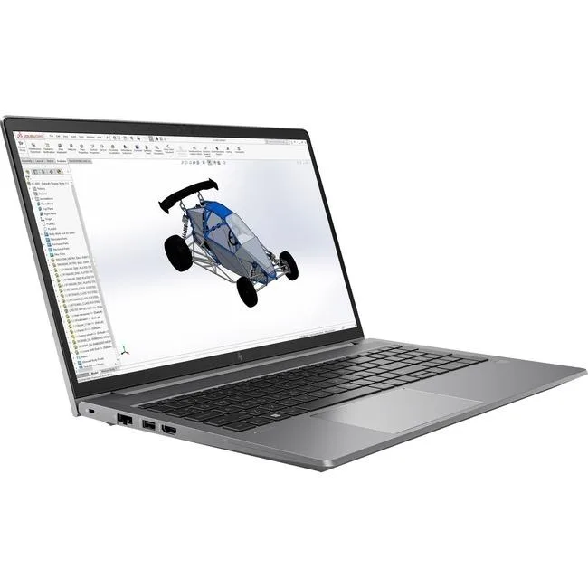 Silver aluminium 15.6 inch mobile workstation laptop with full HD non-touch display and HD webcam